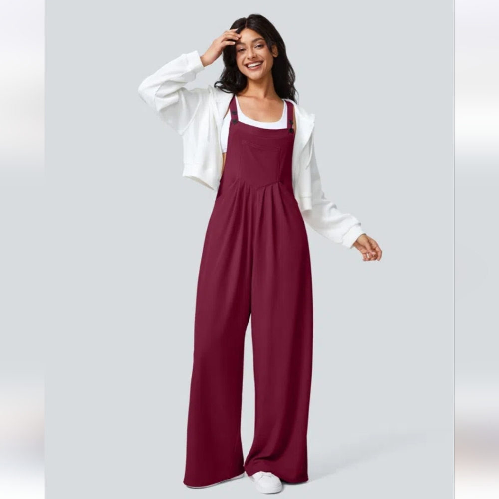 Halara Adjustable Strap Waffle Overalls - Picture 2 of 5